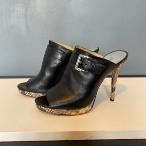 Micheal leather snake skin heels